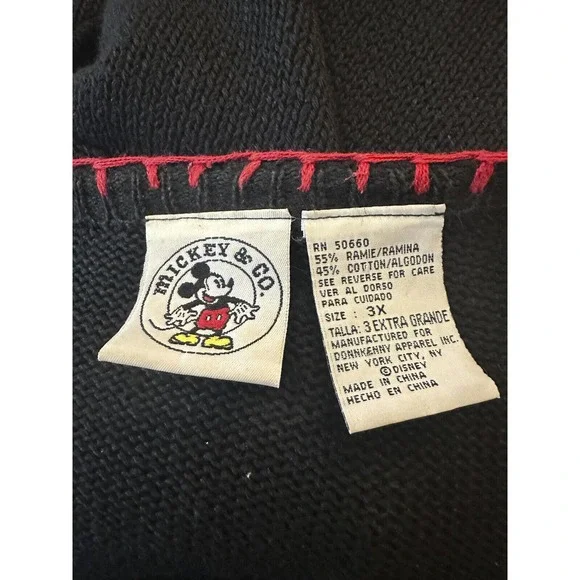 Rare Vtg Mickey & Co Oversized Cardigan Embellished Beaded Embroider Academic 3X - Picture 7 of 16
